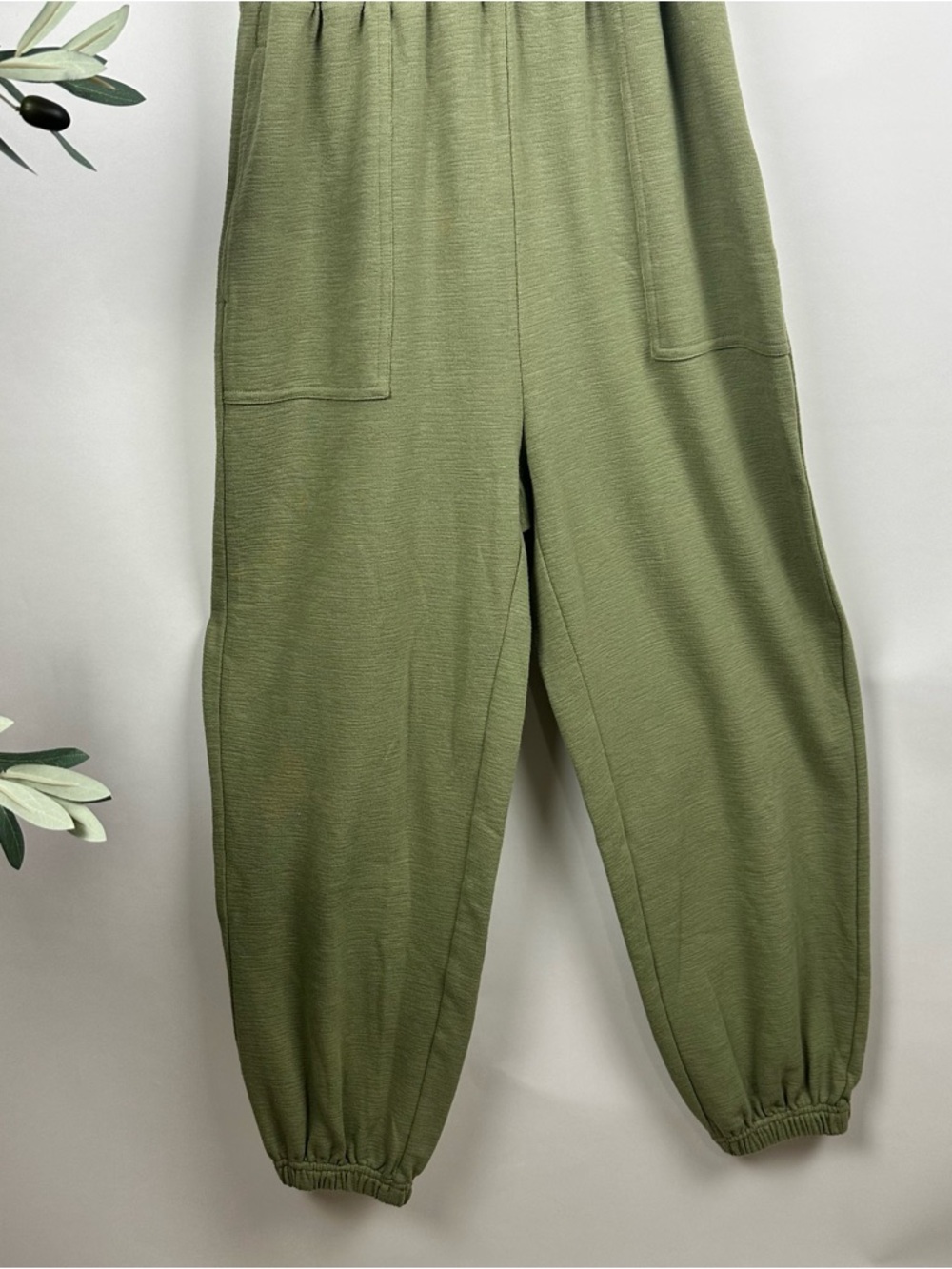 Free People Beach Olive Green Jumpsuit Boho Relaxed Kyle One Piece Summer Romper - Picture 7 of 13